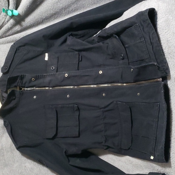 Econew. Vintage Black Field Style; Warm Jacket; Adjustable; Distressed. Size M - Picture 2 of 16